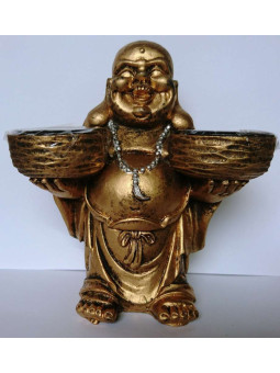 Buddha-Kerzenständer aus Harz