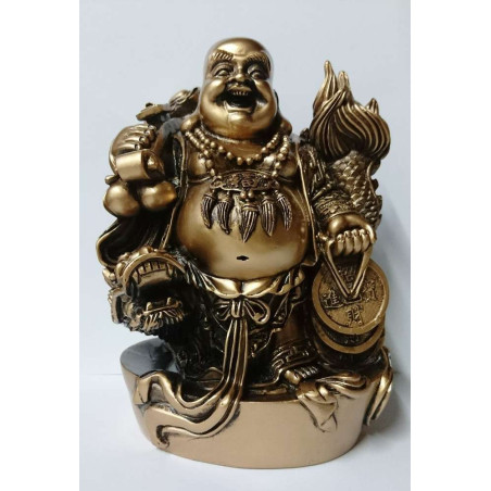 Buddha aus Harz mit Drache 18x12cm