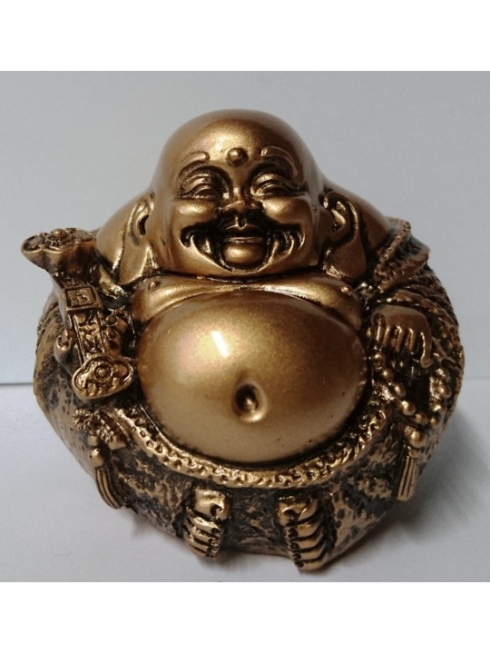Glücklicher Buddha aus Harz 8x7cm