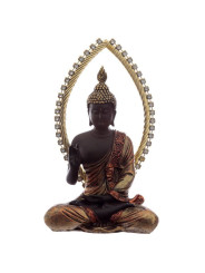 Meditierende Thai-Buddha-Figur, vergoldet. 25 cm hoch