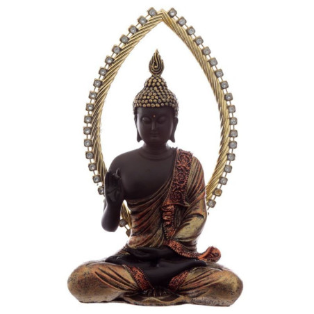 Meditierende Thai-Buddha-Figur, vergoldet. 25 cm hoch