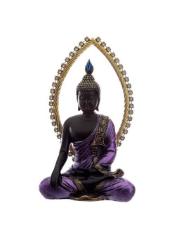 Meditierende Thai-Buddha-Figur, lila. 25 cm hoch