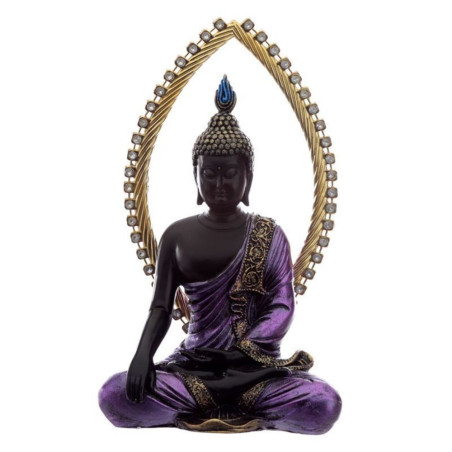 Meditierende Thai-Buddha-Figur, lila. 25 cm hoch