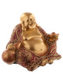 Sitzender Buddha Rot und Gold.9 x 11 cm