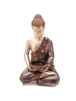 Sitzender Thai-Buddha-Kerzenhalter, 19 cm x 11 cm
