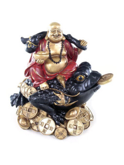 Buddha auf der Geldkröte. 15 cm hoch
