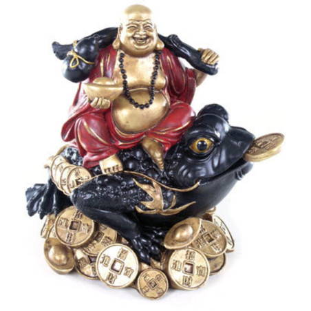 Buddha auf der Geldkröte. 15 cm hoch
