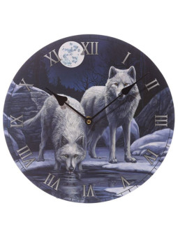 Wanduhr, Wölfe, Winterkrieger