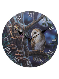 Wanduhr, Eule mit Märchenfee