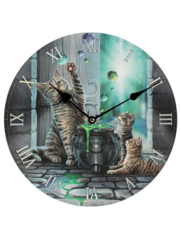 Wanduhr, Katzen, die mit Seifenblasen spielen