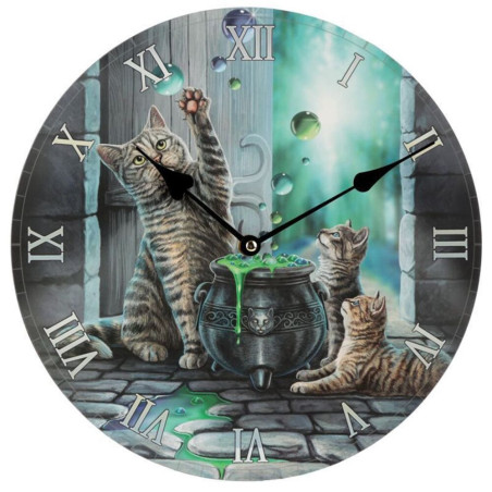 Wanduhr, Katzen, die mit Seifenblasen spielen