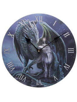 Wanduhr, Drachenbeschützer und magisches Einhorn