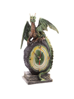 Grüne Drachenuhr mit Kristallgeode