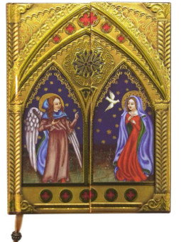 Heilige Kunst Notizbuch mit Jungfrau und Engel.