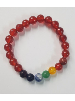 Karneol Rotes Mineral Armband 7 Chakren