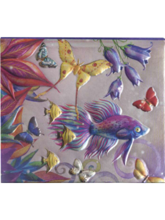 Block Lamp, Spiegel. Fische und Schmetterlinge.