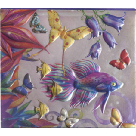 Block Lamp, Spiegel. Fische und Schmetterlinge.
