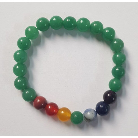 Elastisches Armband Grüner Quarz 7 Chakas