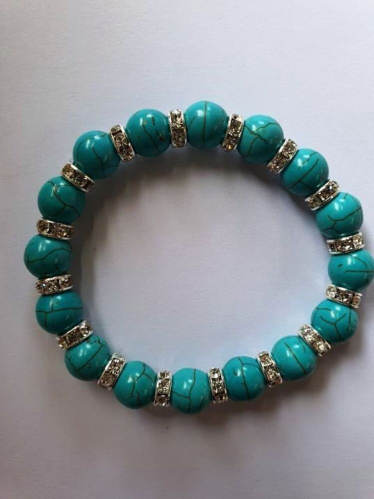 Howlit-Türkis Mineralien Armband