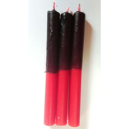 Spezial Esoterik Kerze 11 Cm Rot-Schwarz