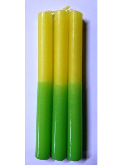 Esoterisch Spezialles 11 Cm Grün-Gelb Kerze