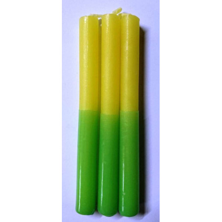 Esoterisch Spezialles 11 Cm Grün-Gelb Kerze