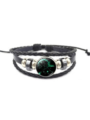 Leuchtendes verstellbares Lederarmband Schütze Sternbild
