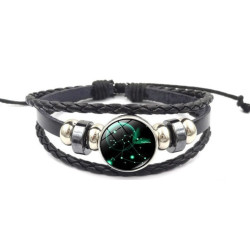 Leuchtendes verstellbares Lederarmband Schütze Sternbild