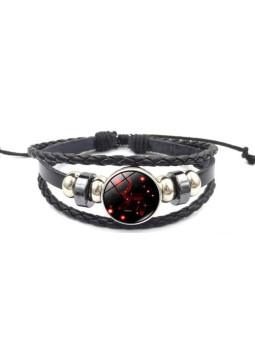 Leuchtendes verstellbares Lederarmband Krebs Sternbild