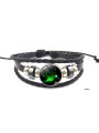 Leuchtendes verstellbares Lederarmband Widder Sternbild