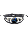 Leuchtendes verstellbares Lederarmband Fische Sternbild