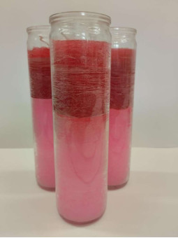 Echte schwarz-gelbe Esoterikkerze in dicker Glasvase