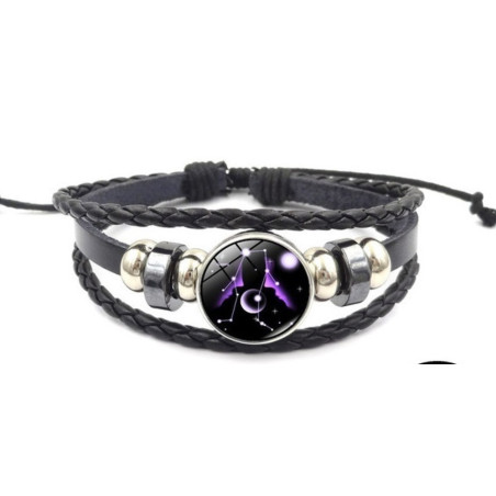 Leuchtendes verstellbares Lederarmband Zwillinge Sternbild