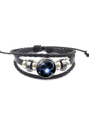 Leuchtendes verstellbares Lederarmband Steinbock Sternbild