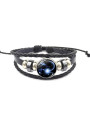 Leuchtendes verstellbares Lederarmband Steinbock Sternbild