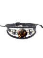 Leuchtendes verstellbares Lederarmband Löwe Sternbild