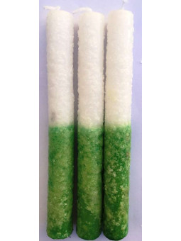 Grün-weiße Salzkerze