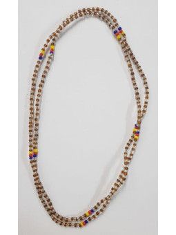 Halskette Gold, Transparent, Blau, Rot, Gelb, Blau, Gelb