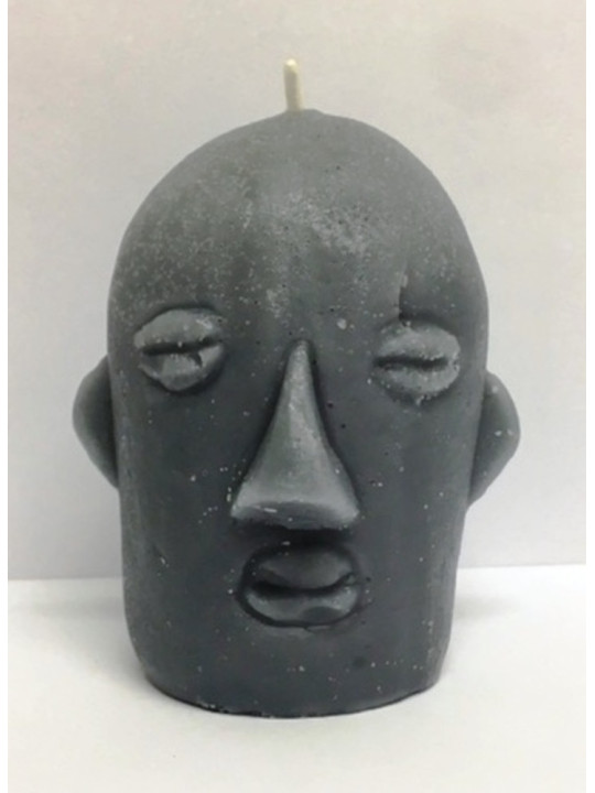 Graue Eleggua-Kopfkerze.