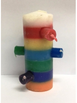 7 Dochte, 7 Farben Kerze