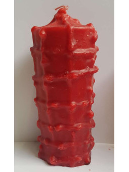 Thousand Knots Rote Kerze. 6 x 15 Zentimeter