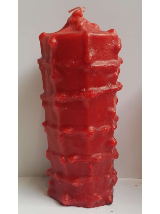 Thousand Knots Rote Kerze. 6 x 15 Zentimeter