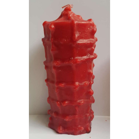 Thousand Knots Rote Kerze. 6 x 15 Zentimeter