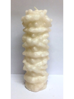 Thousand Knots Kerze Weiß. 6 x 17 Zentimeter