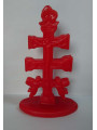 Rote Caravaca Kreuz Kerze. 17 Zentimeter