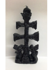 Schwarze Caravaca Kreuz Kerze. 17 Zentimeter