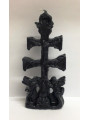 Schwarze Caravaca Kreuz Kerze. 17 Zentimeter