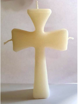 Weiße Wishing Cross Kerze. 15,5cm