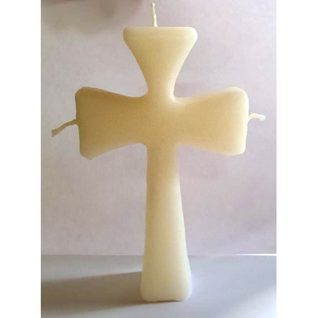 Weiße Wishing Cross Kerze. 15,5cm
