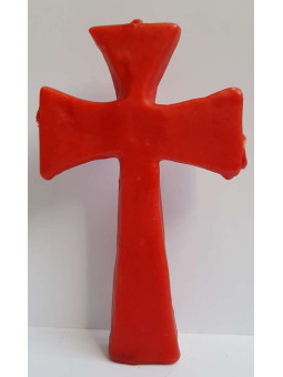 Rote Wishing Cross Kerze 3 Dochte. 15,5cm